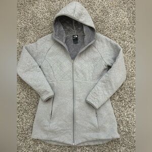 The North Face Caroluna Hooded Fleece Jacket grey quilted Womens Small